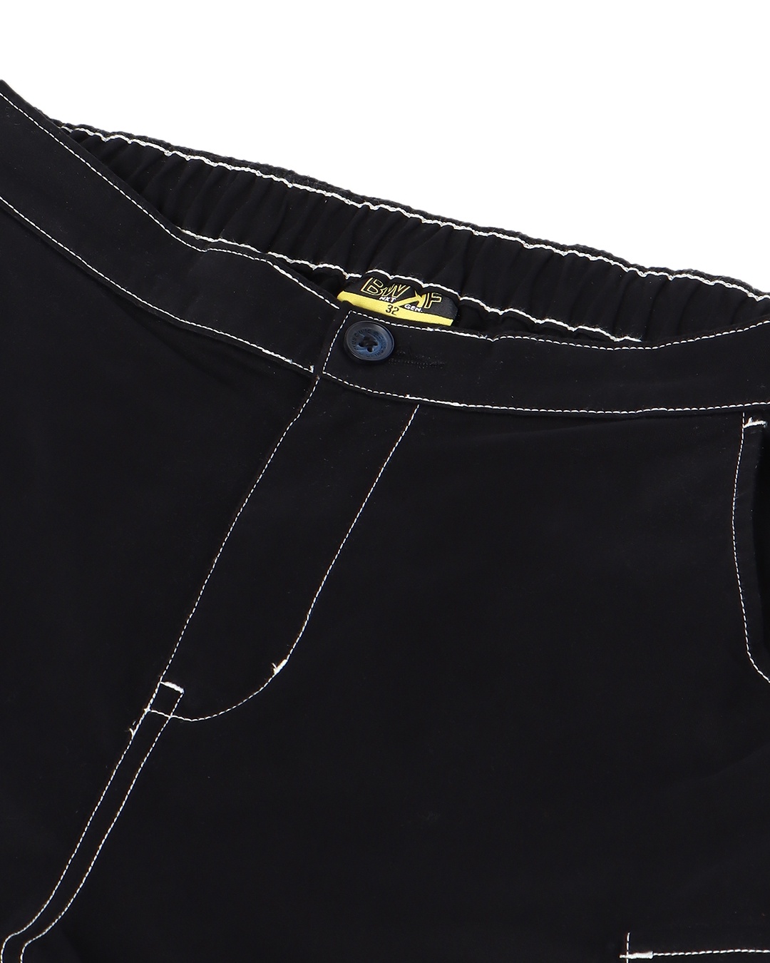 black faux leather contrast stitch trouser
