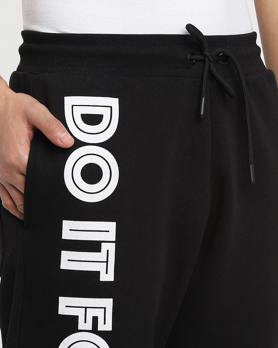 Shop Men;s Black Do It For Yourself Typography Joggers