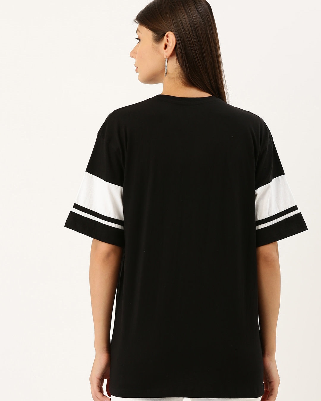 Shop Black Typographic T-Shirt-Full