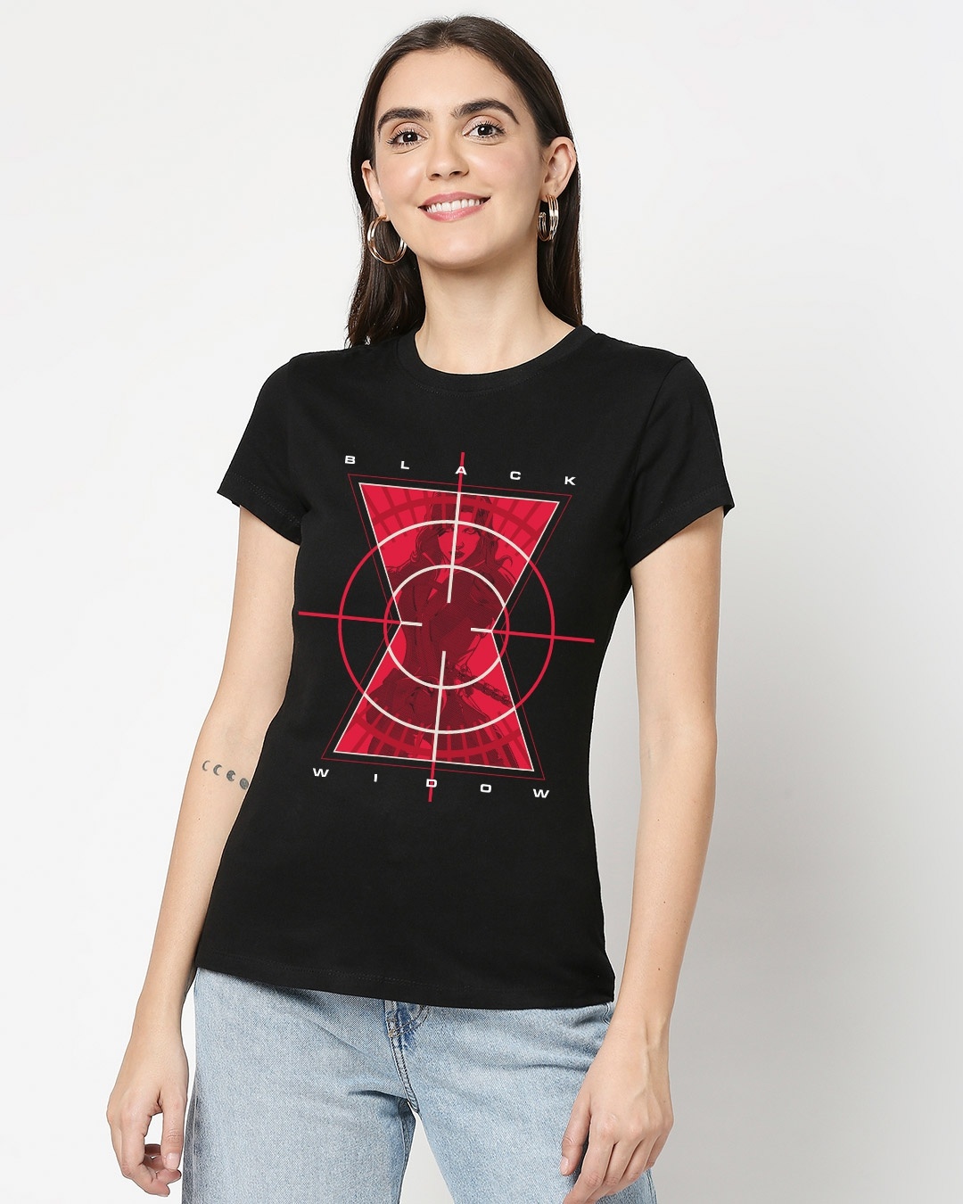 Shop Black Widow Target Half Sleeve T-Shirt-Back