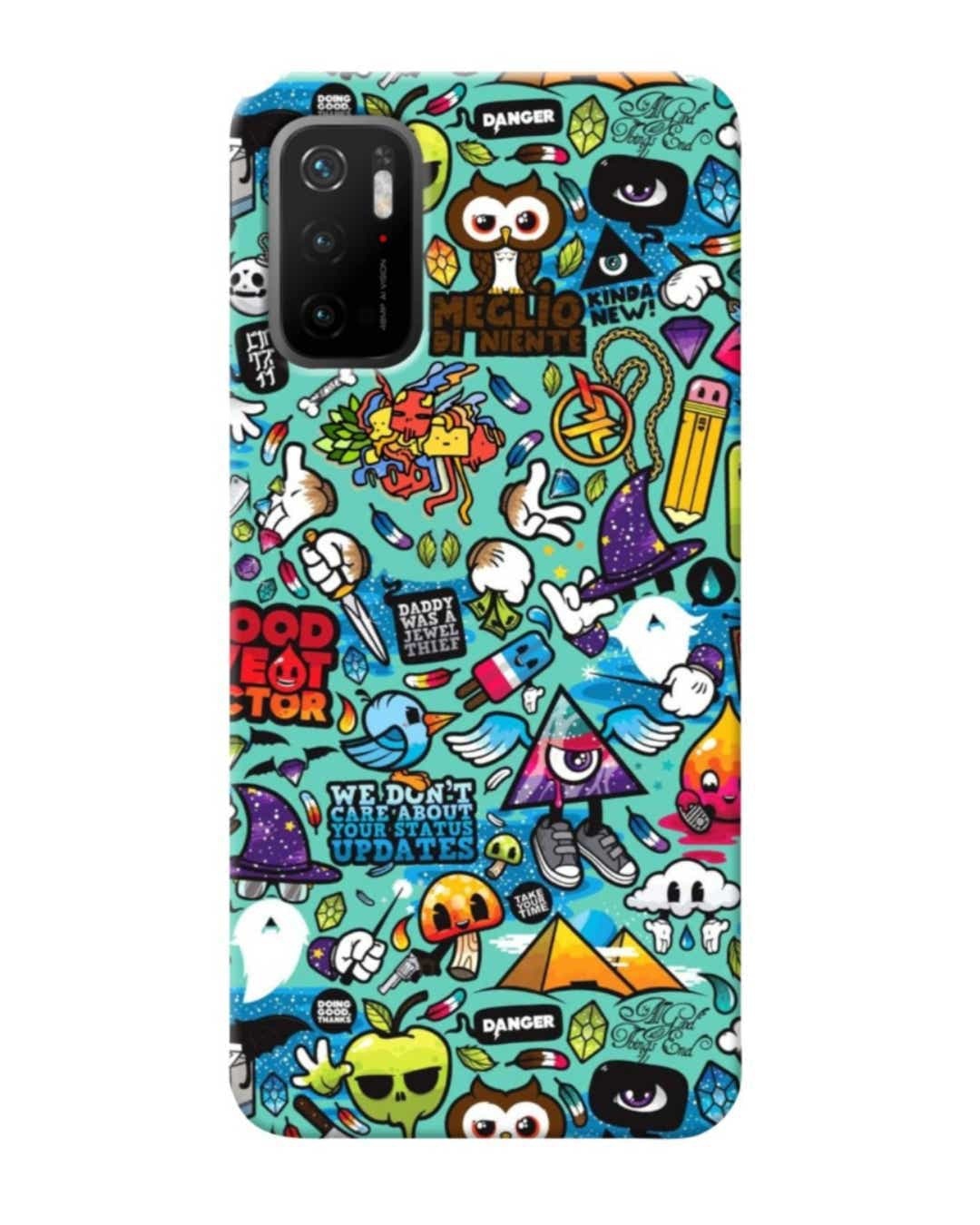 Shop Blue Abstract Printed Designer Hard Cover For Poco M3 Pro (Impact Resistant, Matte Finish)-Front