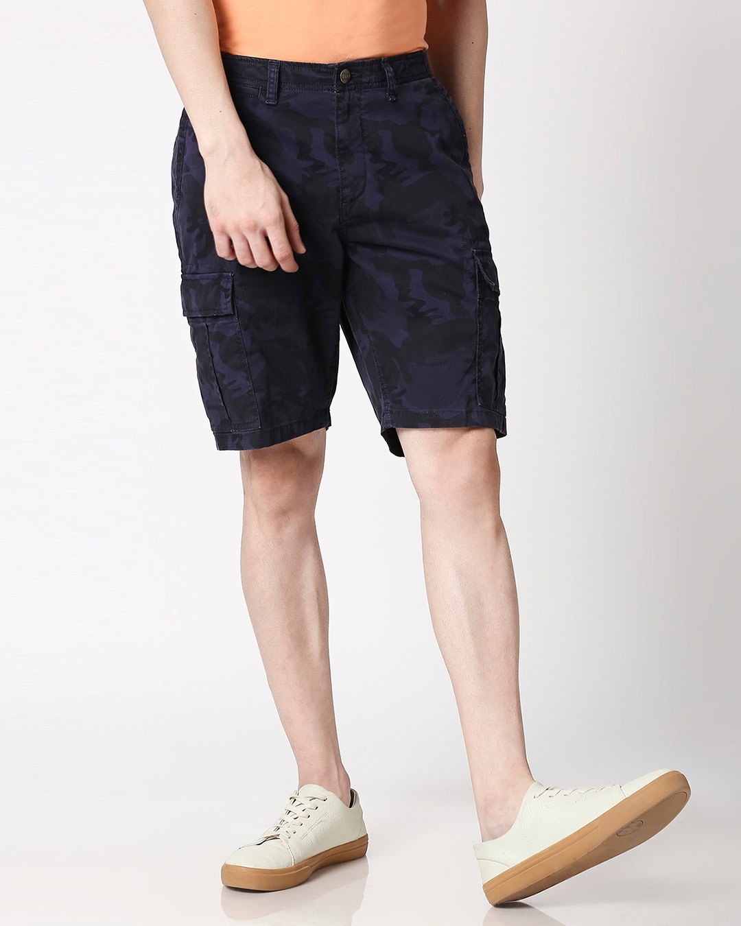 Shop Blue Camo Men's Shorts-Front