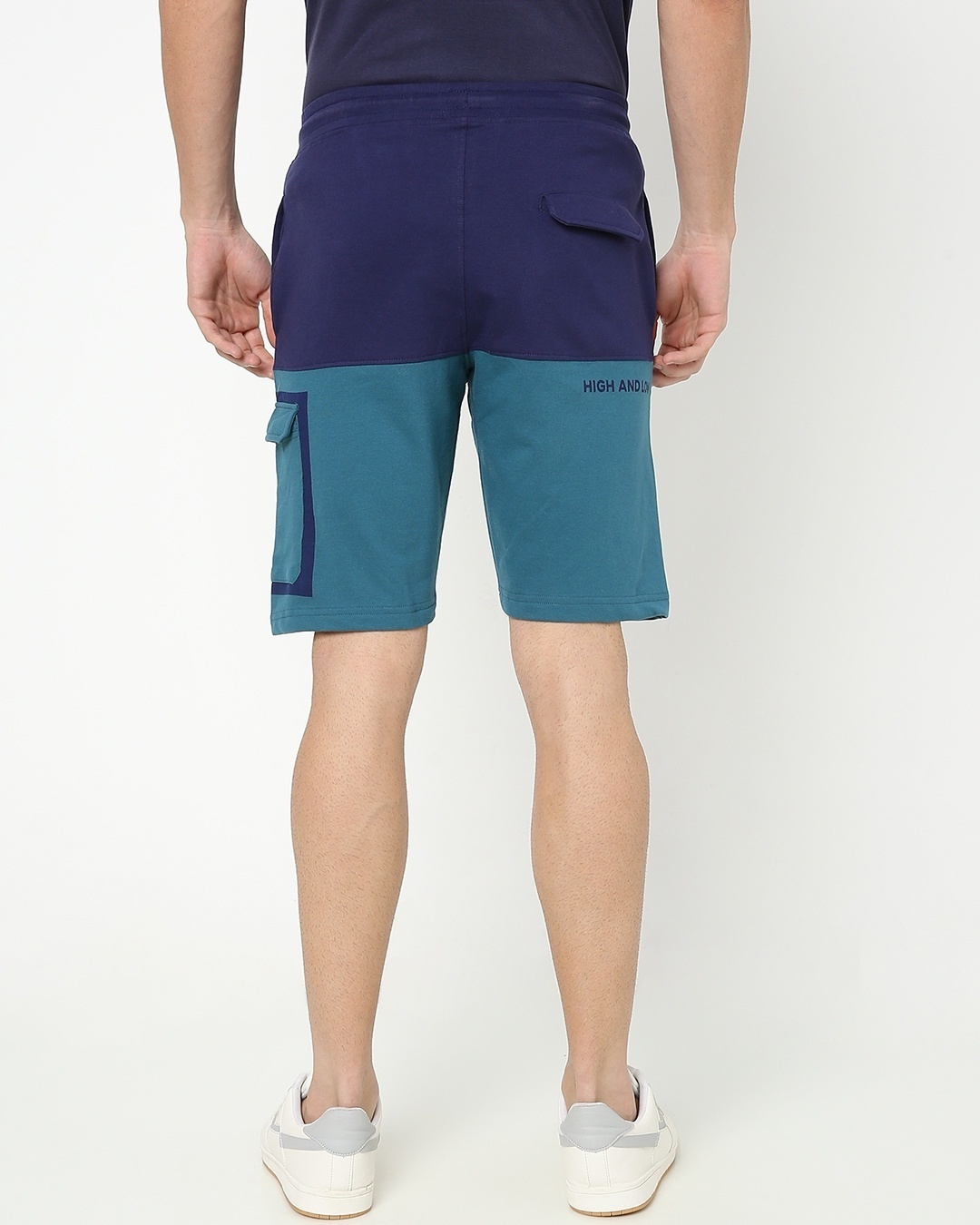 Shop Blue Colorblock Shorts-Design