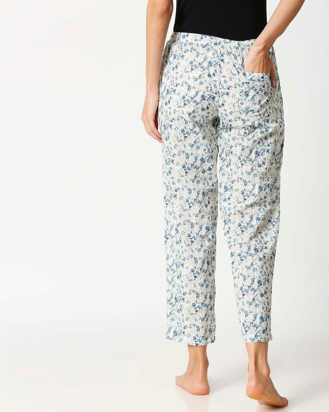 Shop Blue Floral Women's Pyjama-Full