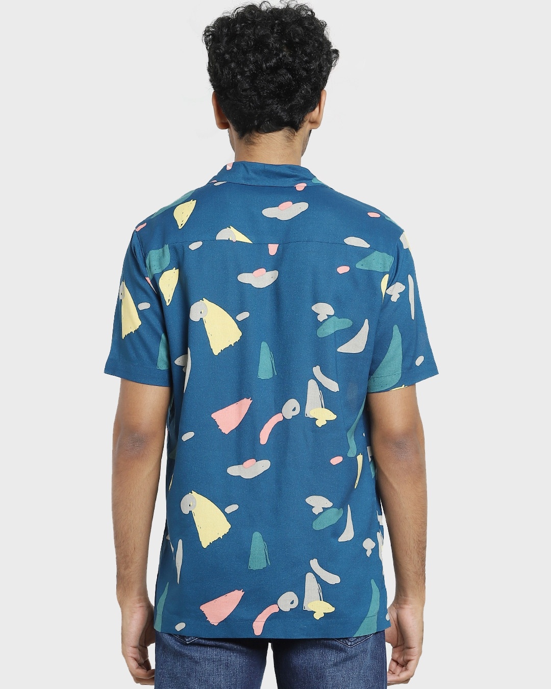 Shop Blue Hawaiian AOP Half Sleeve Shirt-Design