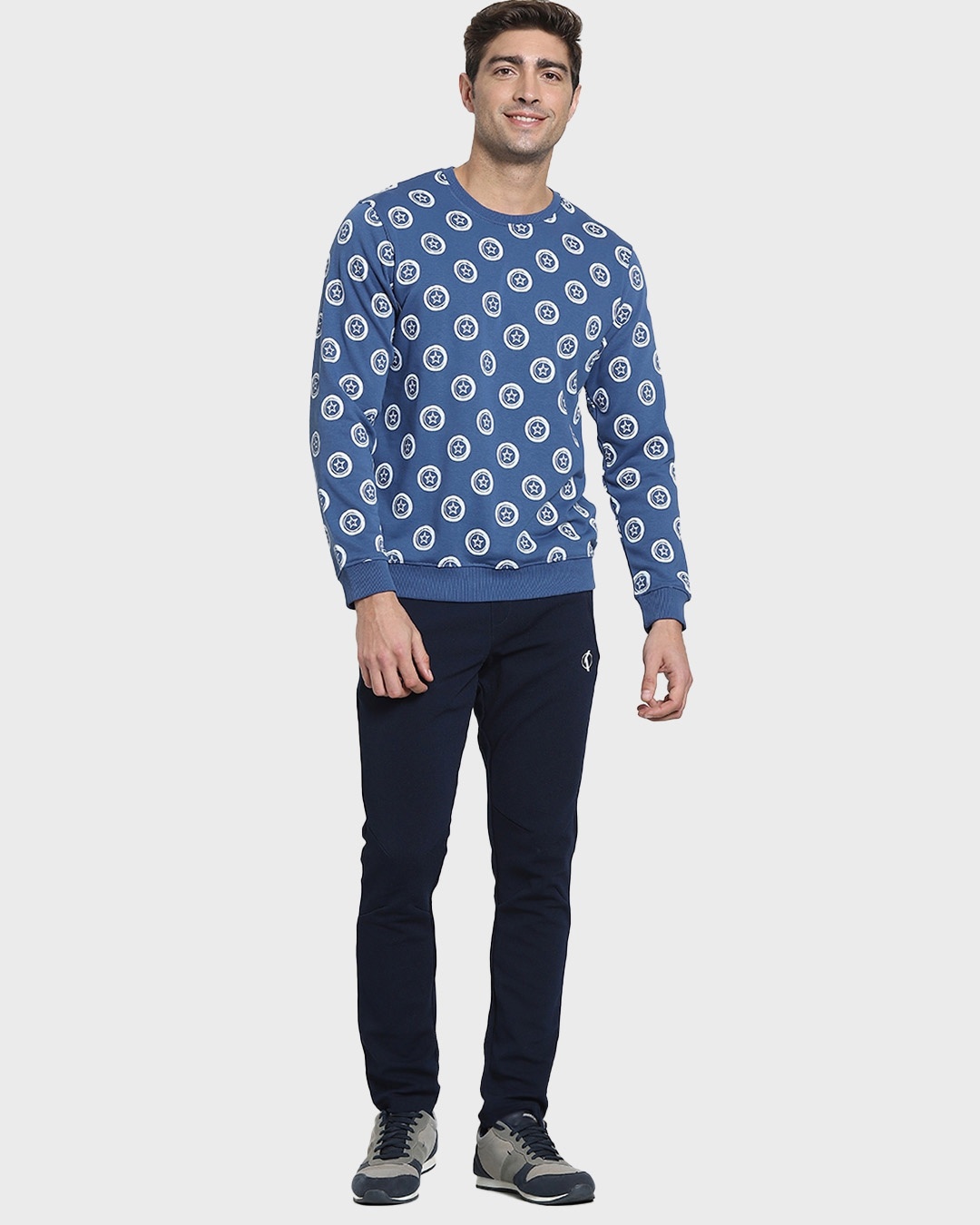 Shop Blue Quartz Crew Neck All Over Print Sweatshirt-Full