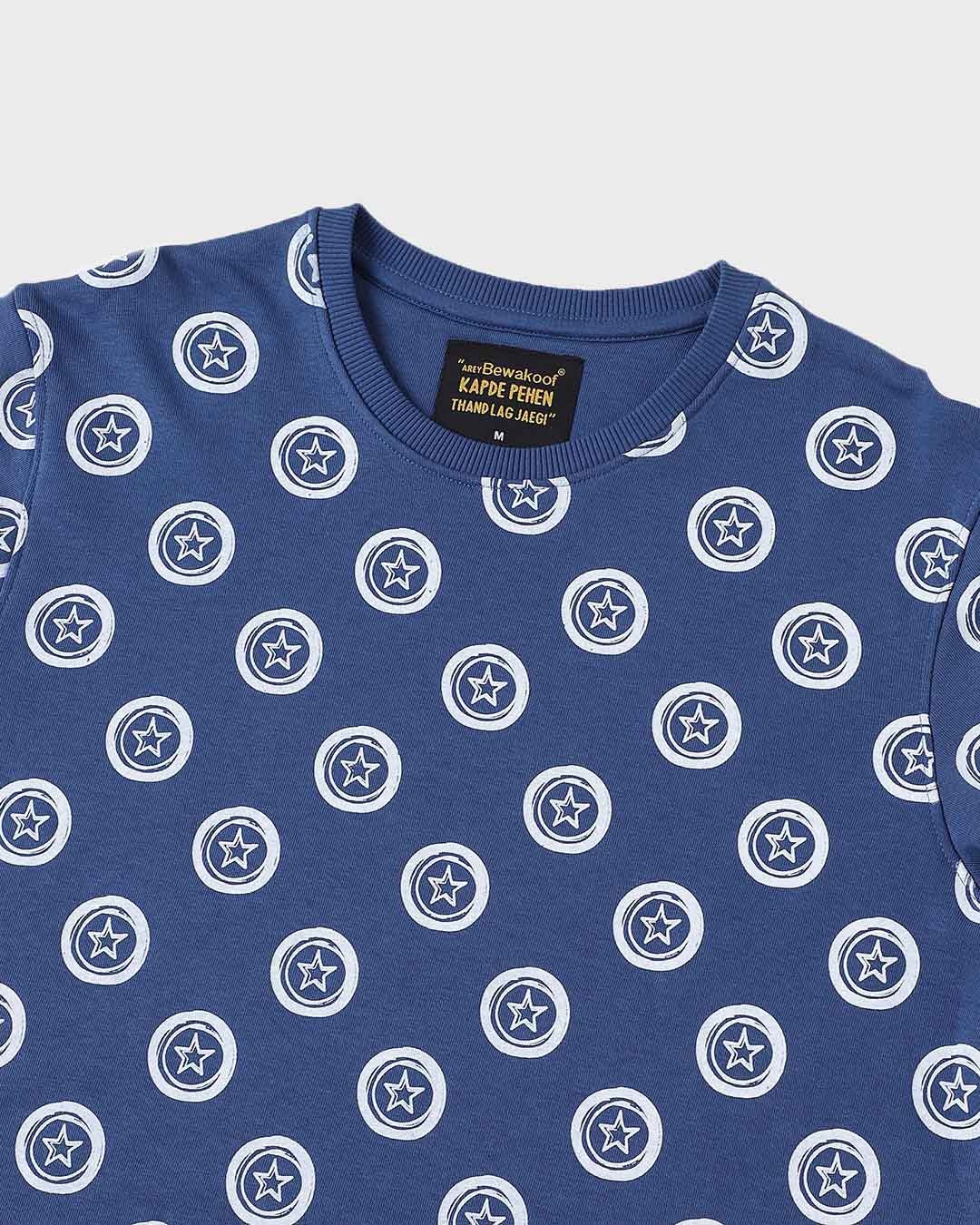 Shop Blue Quartz Crew Neck All Over Print Sweatshirt