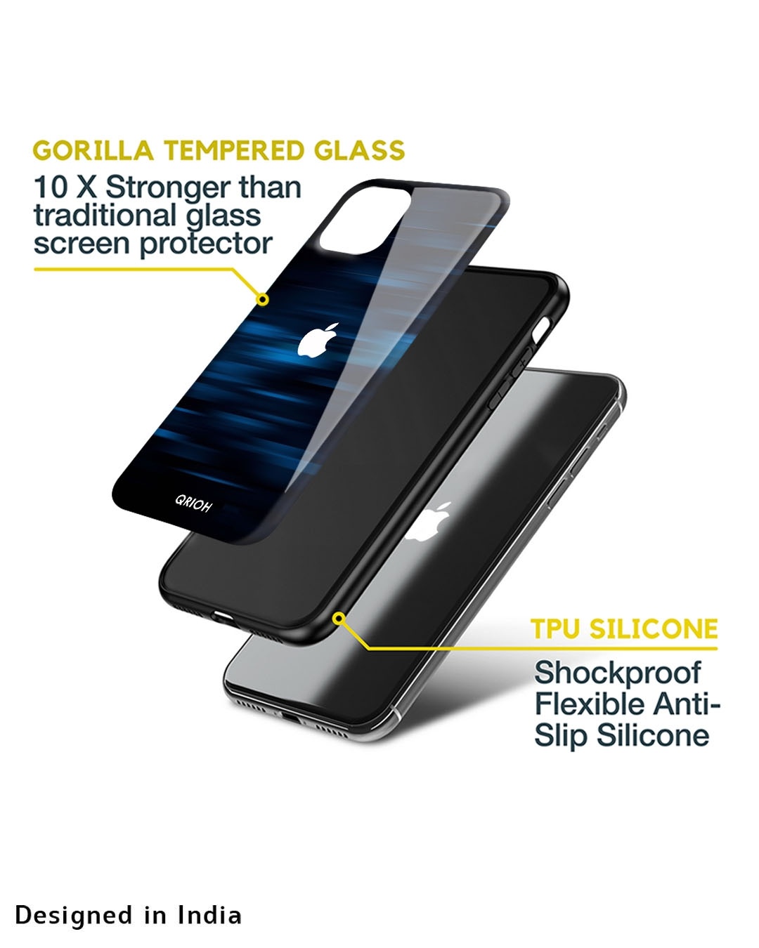 Shop Blue Rough Pastel Premium Glass Cover For iPhone 8 Plus (Impact Resistant, Matte Finish)-Design