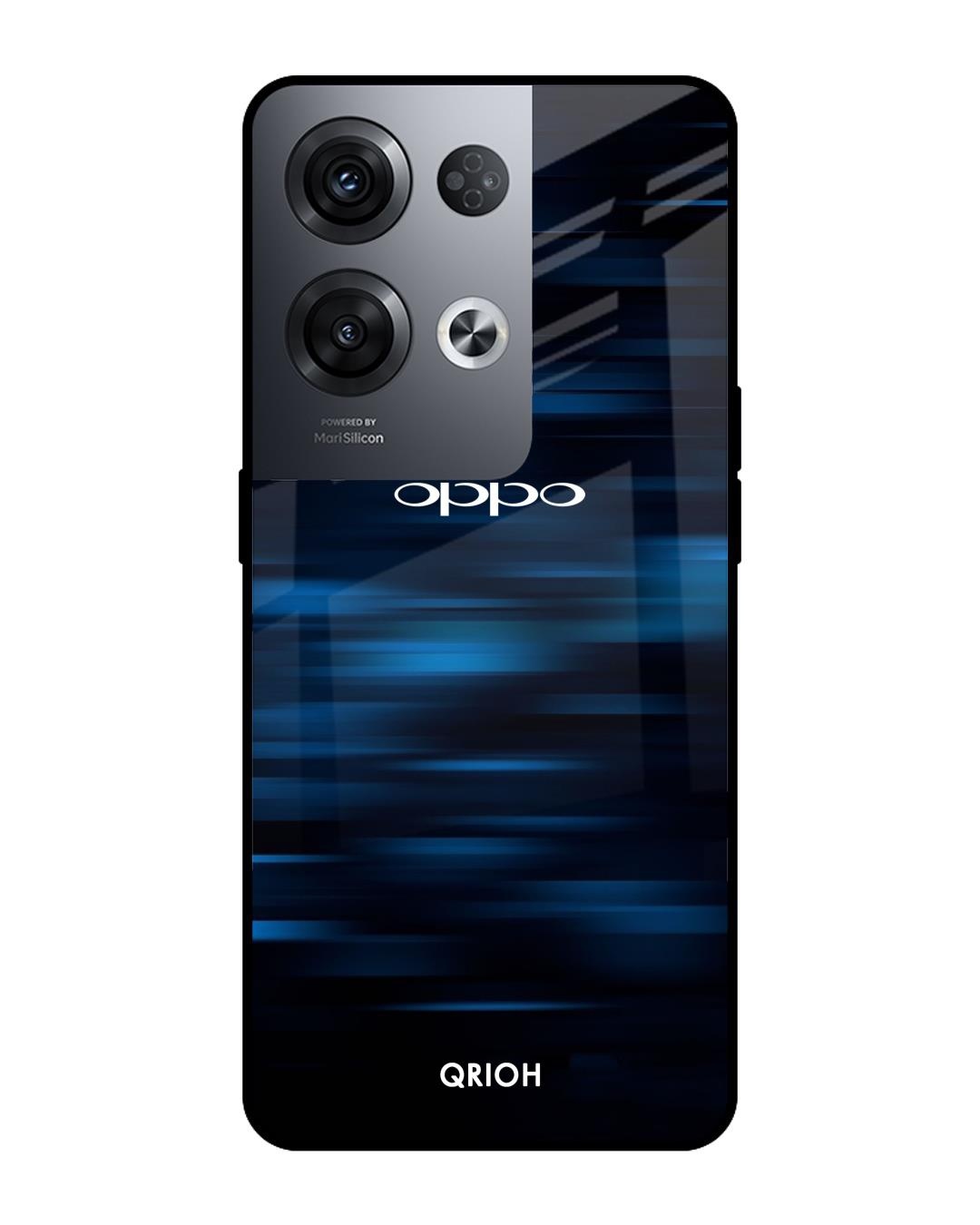 Shop Blue Rough Pastel Premium Glass Cover for Oppo Reno8 Pro 5G (Shock Proof, Scratch Resistant)-Front