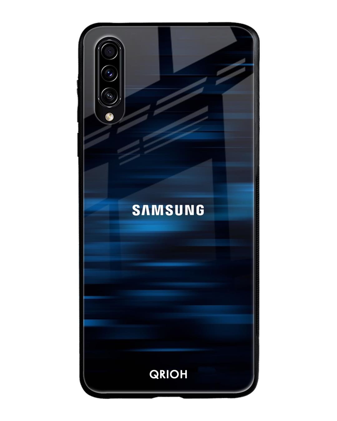 Shop Blue Rough Pastel Premium Glass Cover For Samsung Galaxy A50s(Impact Resistant, Matte Finish)-Back