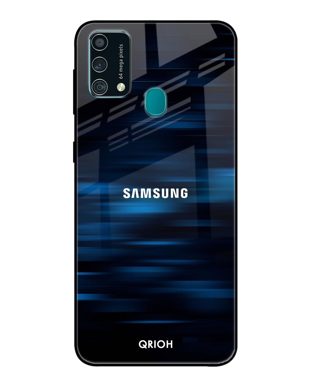Shop Blue Rough Pastel Premium Glass Cover For Samsung Galaxy F41(Impact Resistant, Matte Finish)-Back