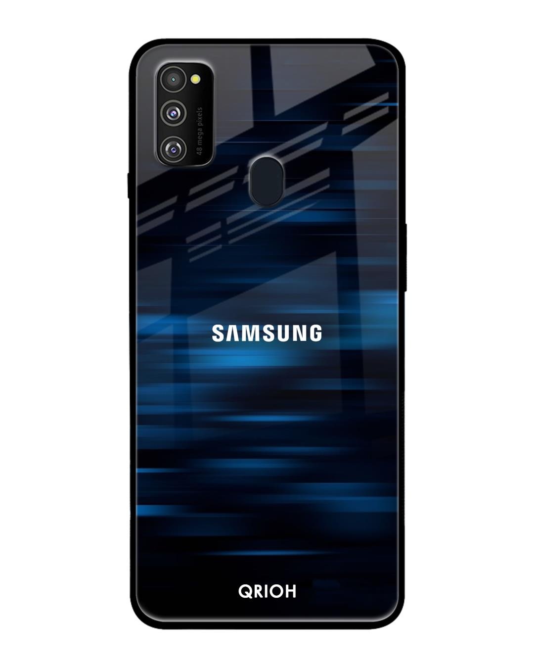 Shop Blue Rough Pastel Premium Glass Cover For Samsung Galaxy M30s(Impact Resistant, Matte Finish)-Back
