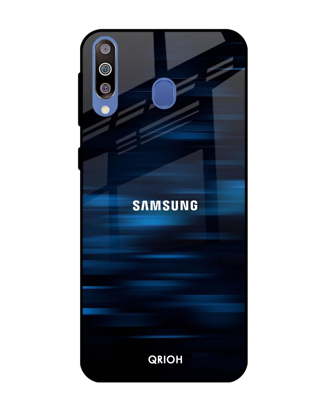 Shop Blue Rough Pastel Premium Glass Cover For Samsung Galaxy M40(Impact Resistant, Matte Finish)-Front