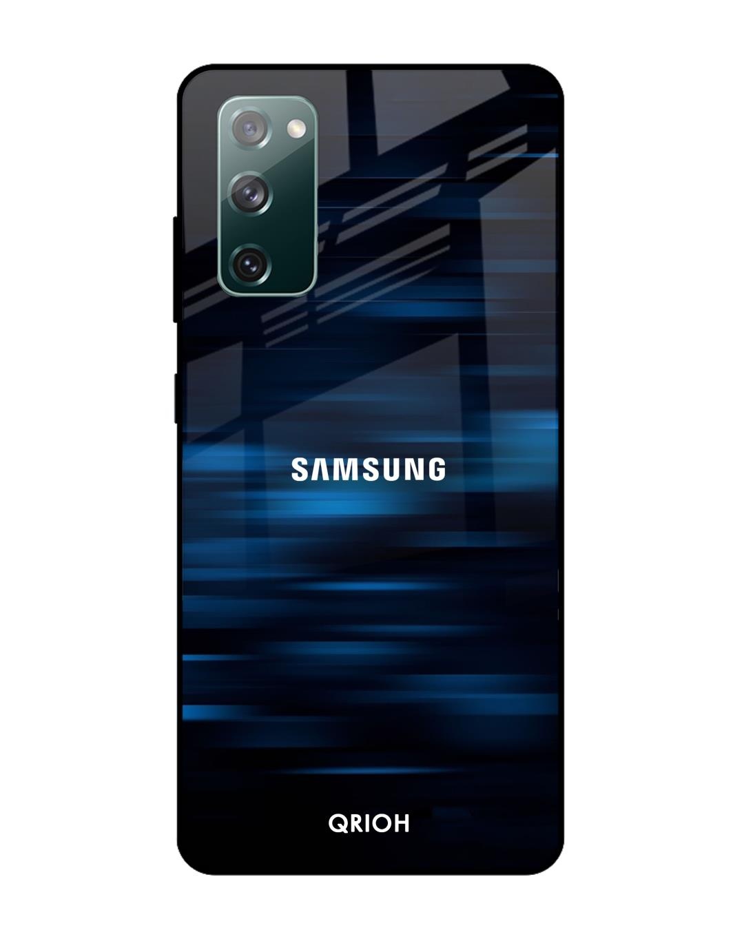Shop Blue Rough Pastel Premium Glass Cover For Samsung Galaxy S20 FE(Impact Resistant, Matte Finish)-Back