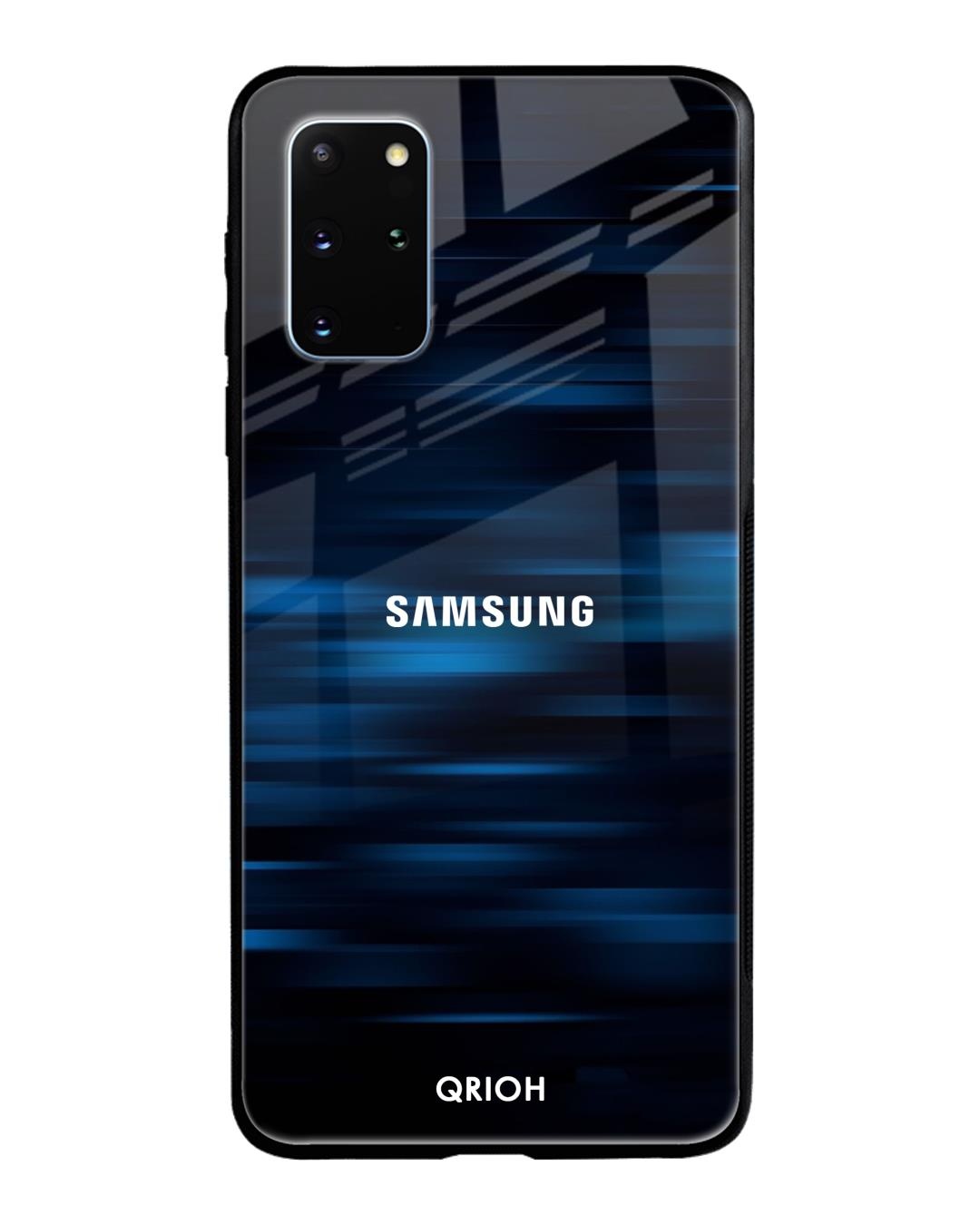 Shop Blue Rough Pastel Premium Glass Cover For Samsung Galaxy S20 Plus(Impact Resistant, Matte Finish)-Back