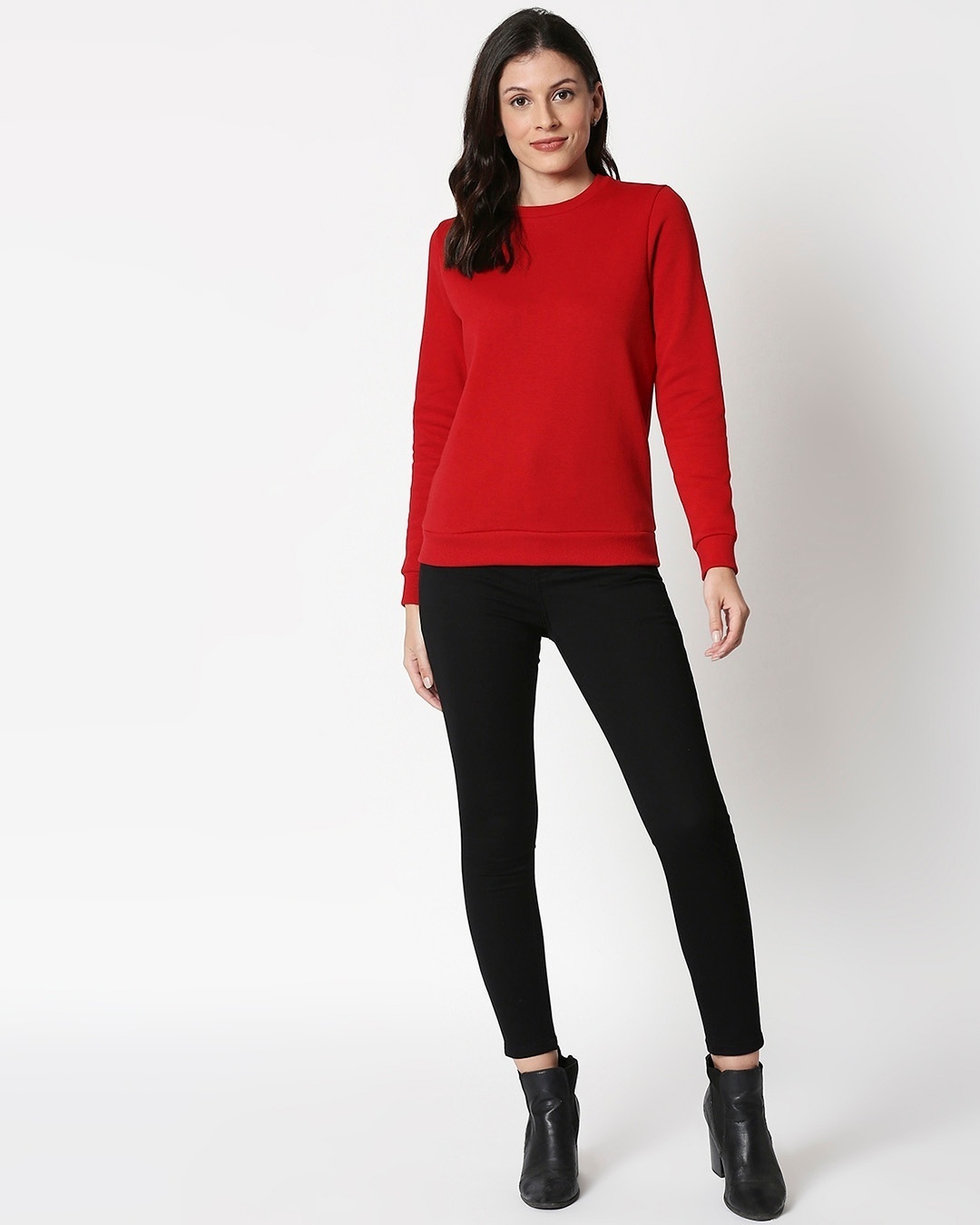 Shop Bold Red Fleece Sweatshirt