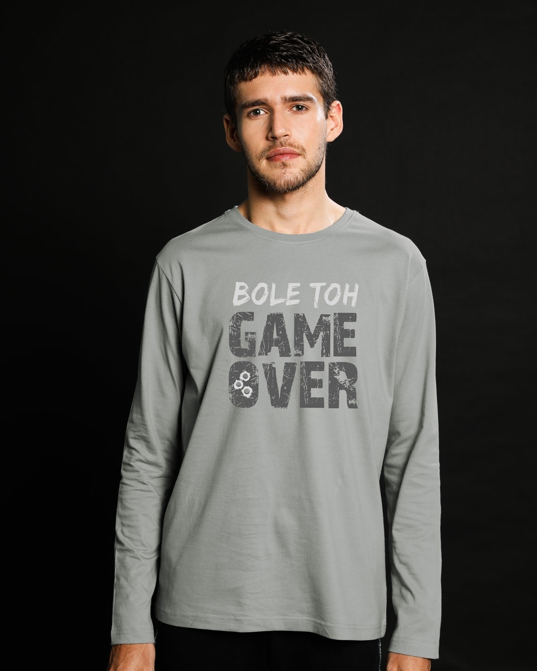 Shop Bole Toh Game Over Full Sleeve T-Shirt-Front