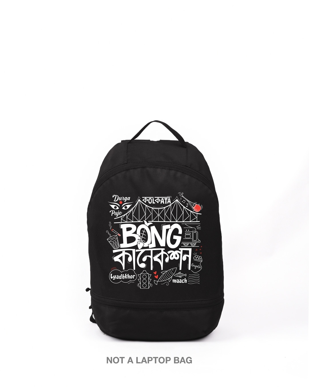 Shop Bong Connection Doodle Small Backpack Black-Front