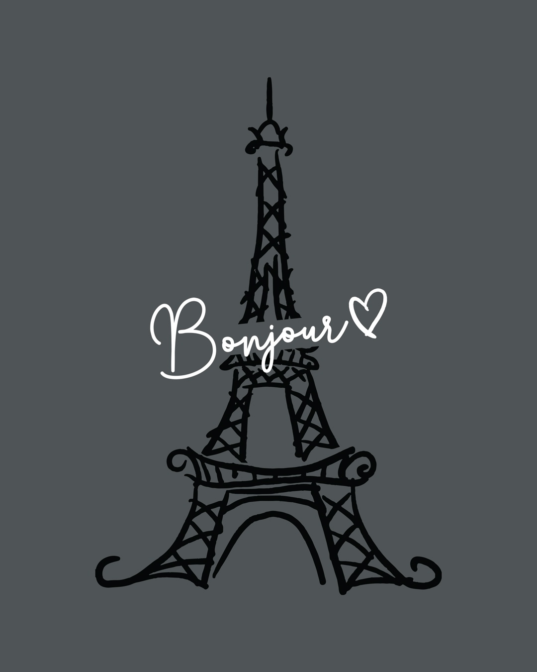Shop Bonjour Paris Boyfriend T-Shirt-Full