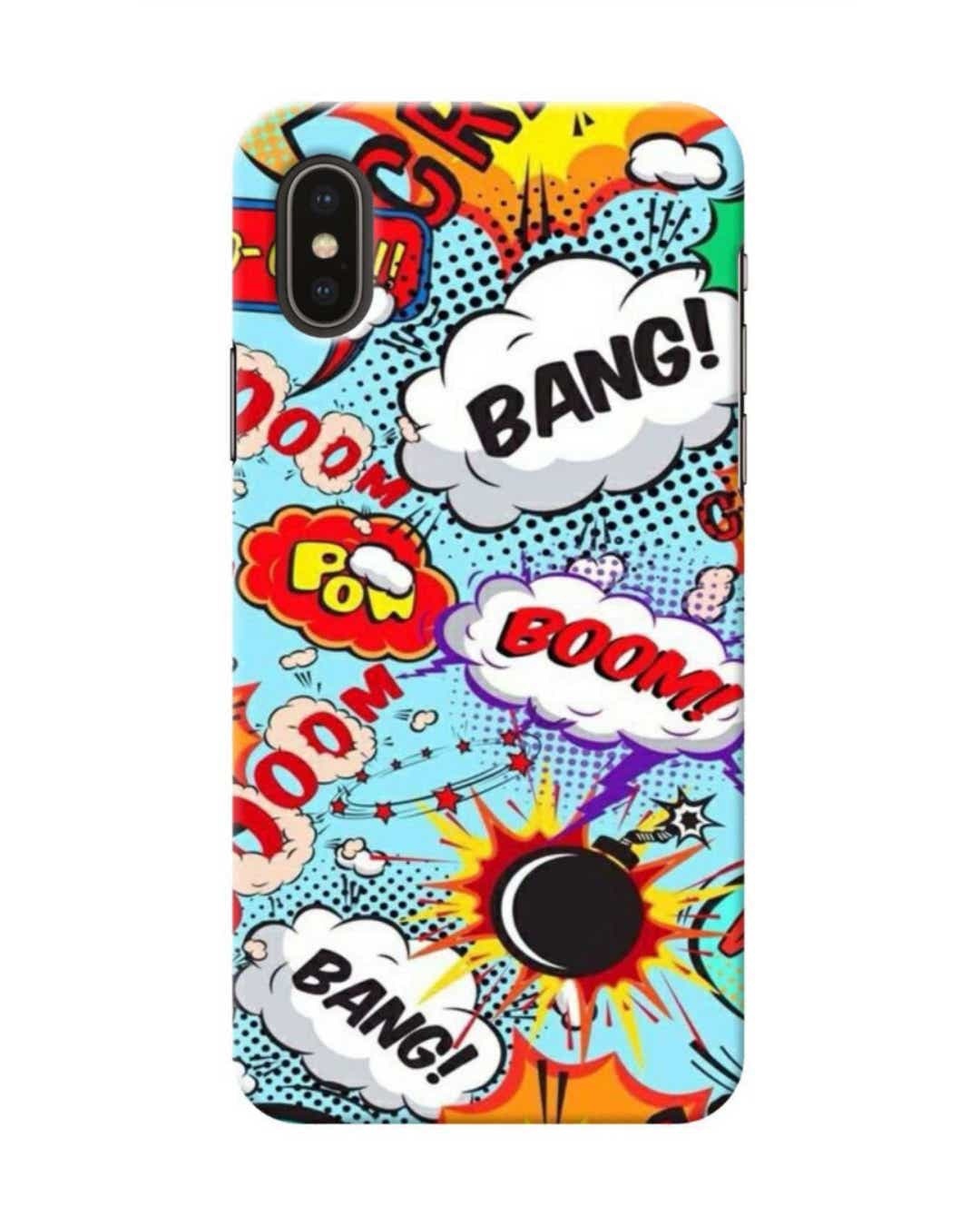 Shop Boom Bang Abstract Printed Designer Hard Cover For iPhone X (Impact Resistant, Matte Finish)-Front