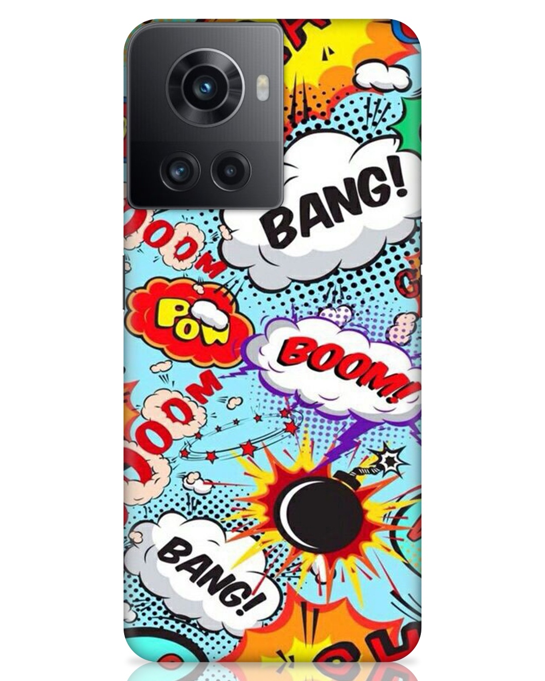 Shop Boom Bang Abstract Printed Designer Hard Cover For OnePlus 10R (Impact Resistant, Matte Finish)-Front