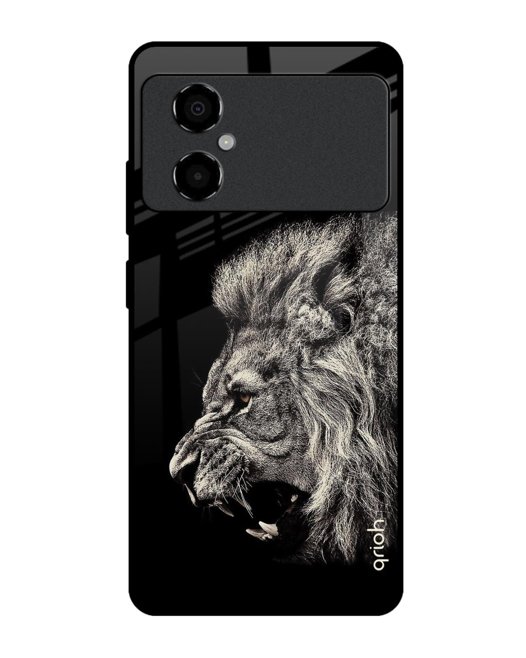 Shop Brave Lion Premium Glass Case for Poco M4 5G (Shock Proof, Scratch Resistant)-Front