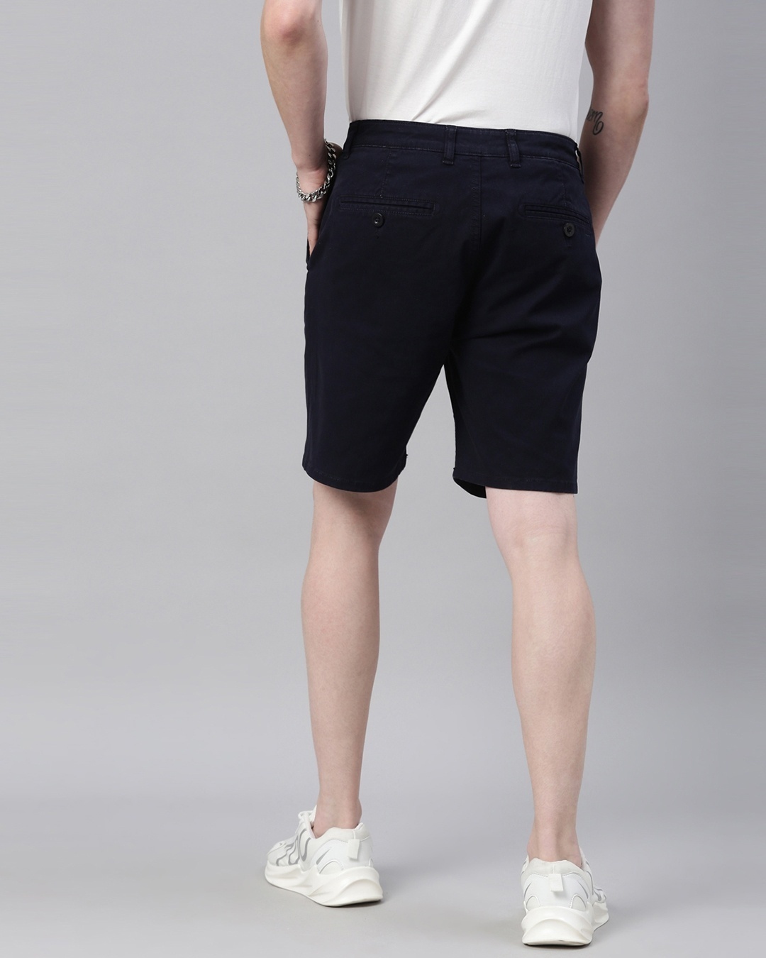 Shop Men Organic Cotton Slim Fit Shorts-Back