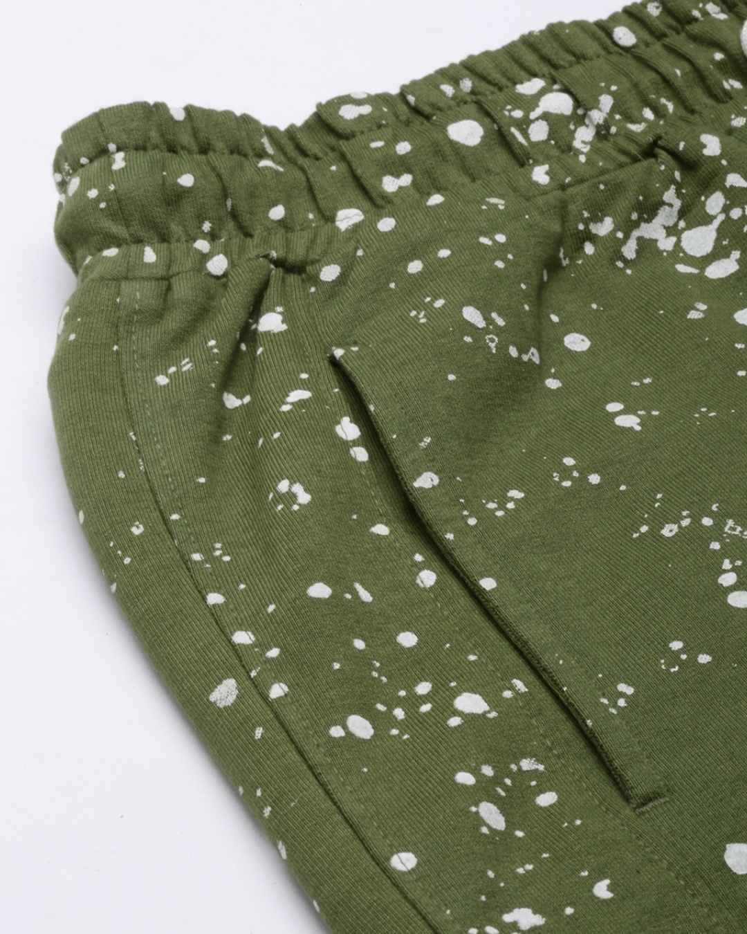 Shop Men's Green  Splatter Printed Knitted Jogger