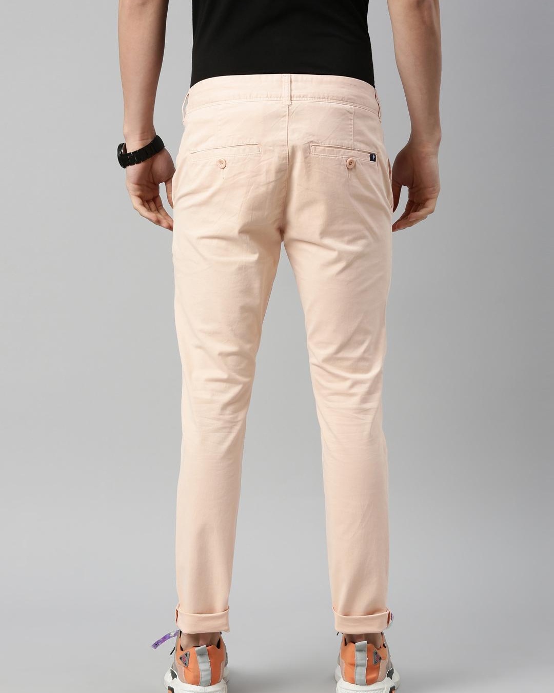 Shop Men's Pink Relaxed Fit Trousers-Full