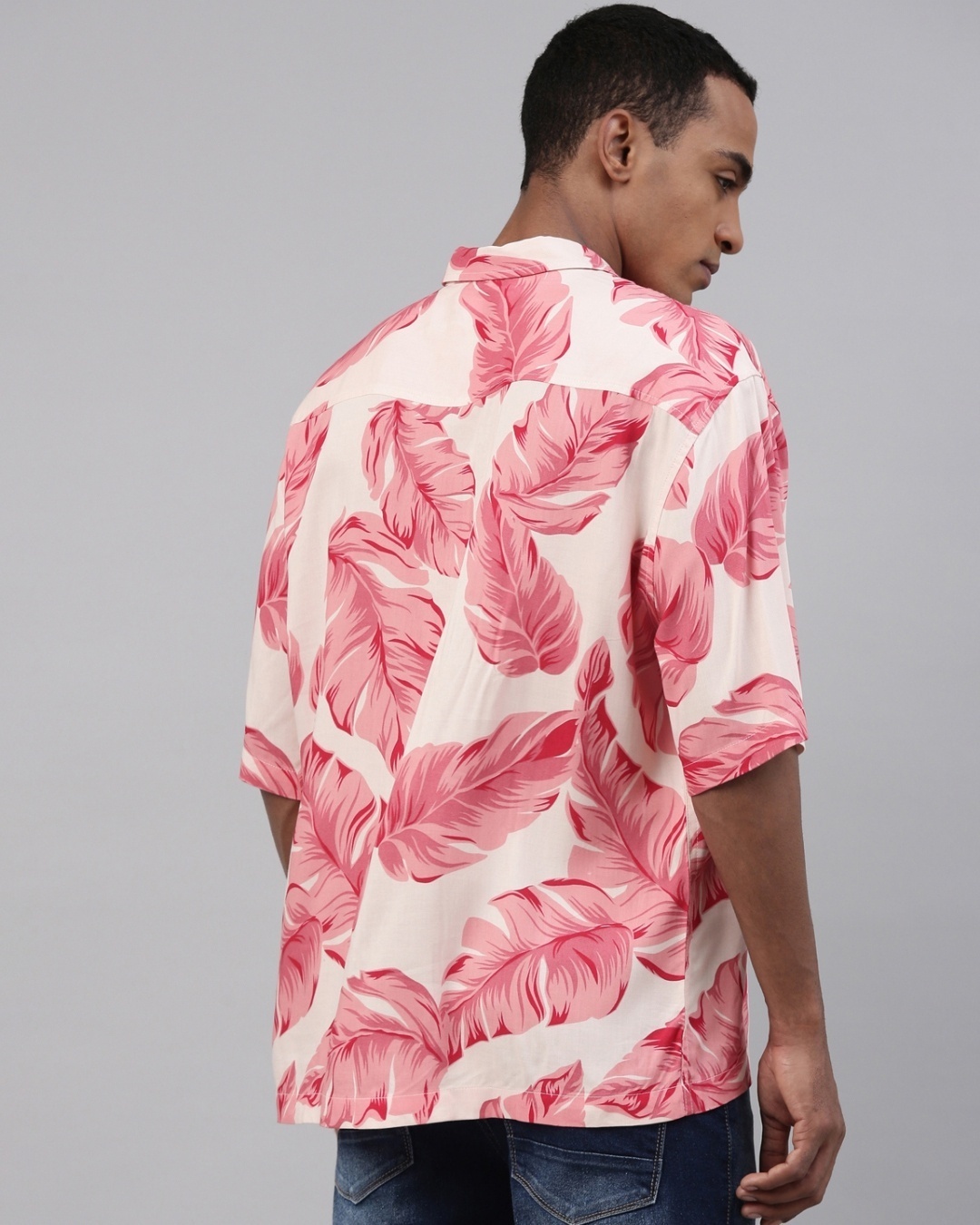 Shop Men's Red Floral Printed Boxy Fit Shirt-Design