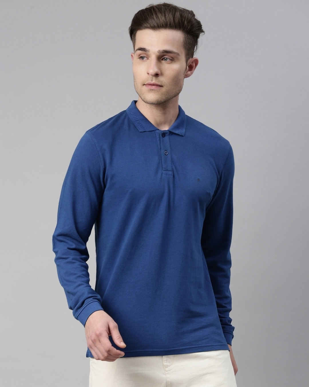 royal blue polo long sleeve