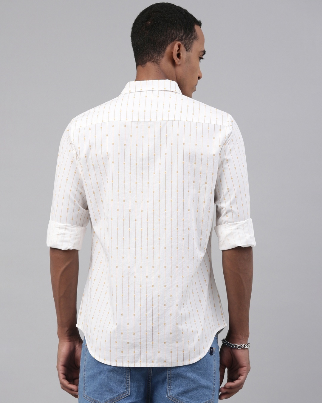 Shop Men's White Printed Slim Fit Shirt-Design