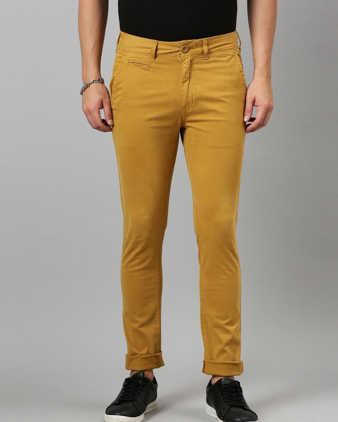 Buy Hangup Yellow Cotton Linen Regular Fit Trousers for Mens Online  Tata  CLiQ
