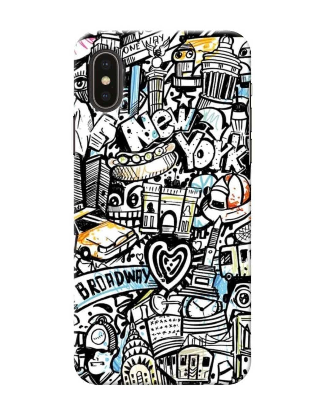 Shop Broadway Abstract Printed Designer Hard Cover For iPhone XS Max (Impact Resistant, Matte Finish)-Front