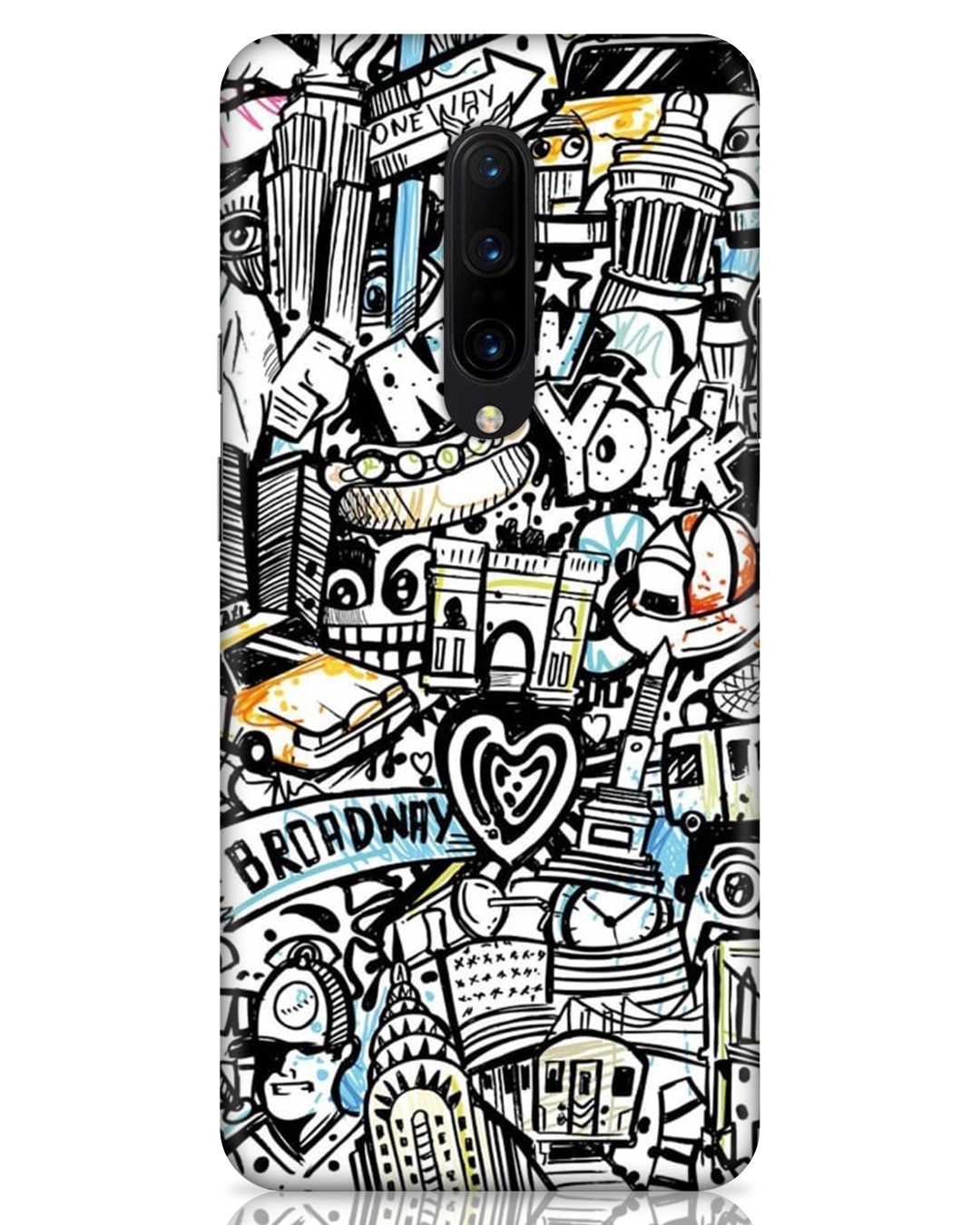 Shop Broadway Abstract Printed Designer Hard Cover For OnePlus 7 Pro (Impact Resistant, Matte Finish)-Front