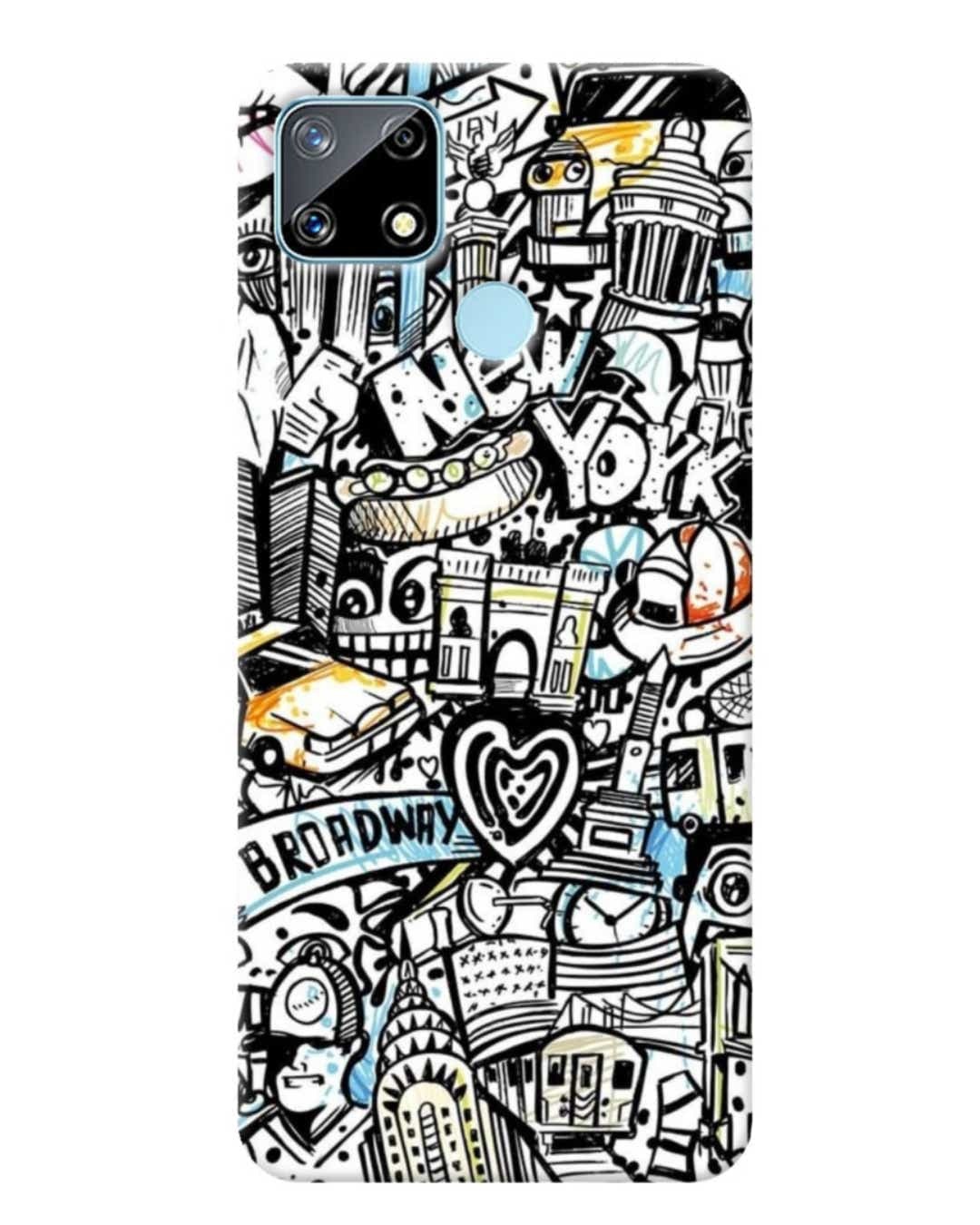 Shop Broadway Abstract Printed Designer Hard Cover For Realme Narzo 20 (Impact Resistant, Matte Finish)-Front