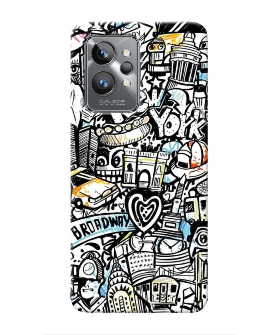 Shop Broadway Abstract Printed Designer Hard Cover For Realme Narzo 50 (Impact Resistant, Matte Finish)-Front