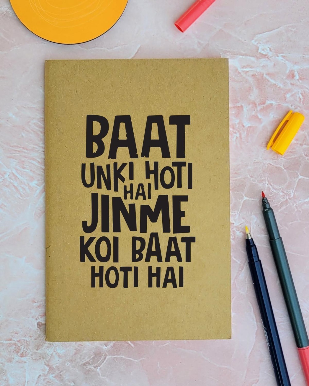 Buy Brown Baat Unki Hoti Hai Printed Notebook (A5 size, 80 Pages, Soft