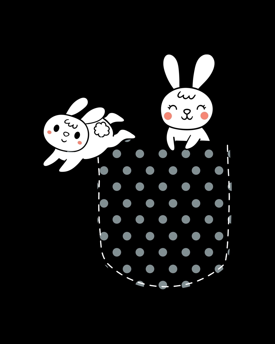 Shop Bunny Rabbit Pocket Women's Printed Full Sleeves T-shirt