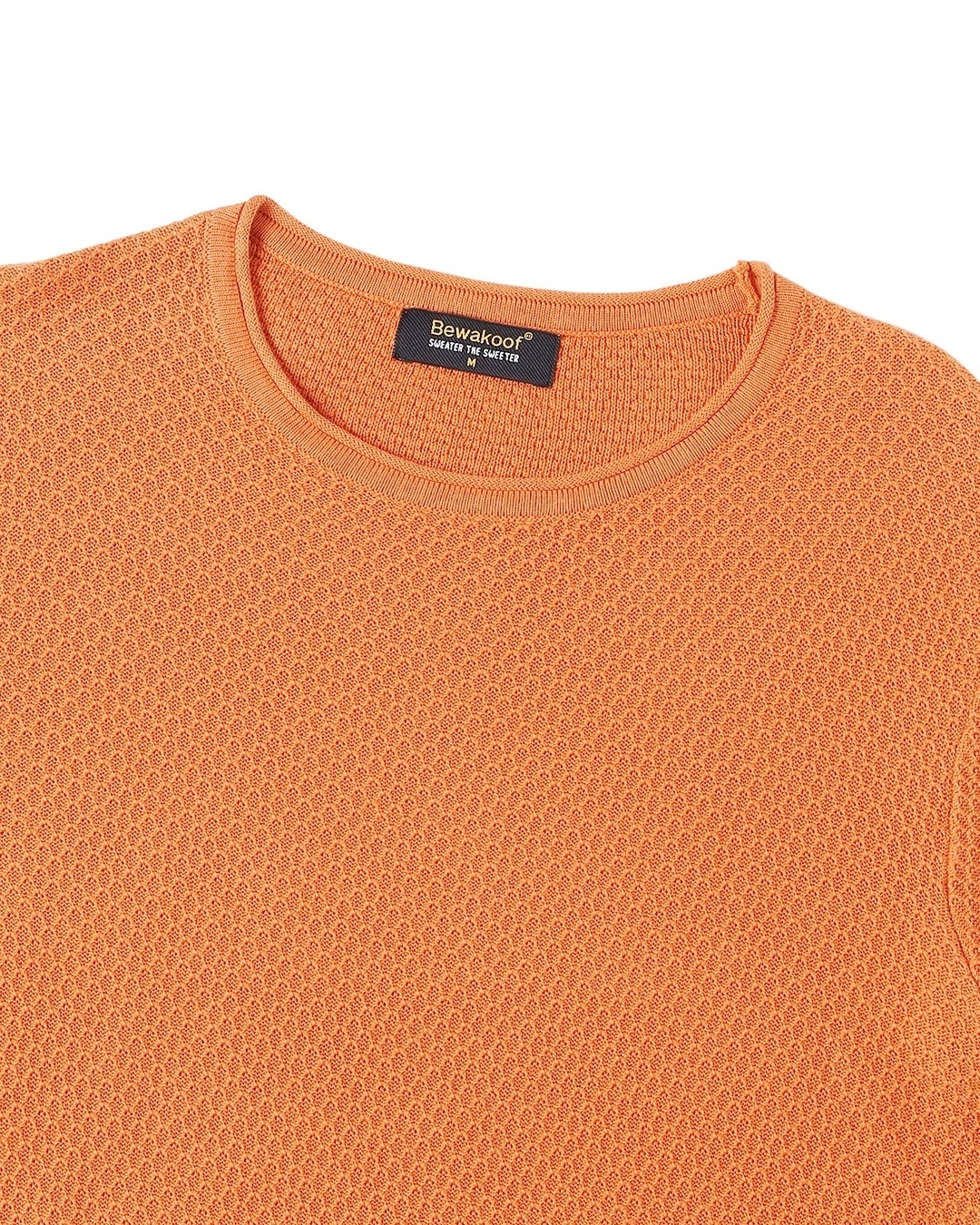 Shop Burnt Orange Flat Knit Sweater