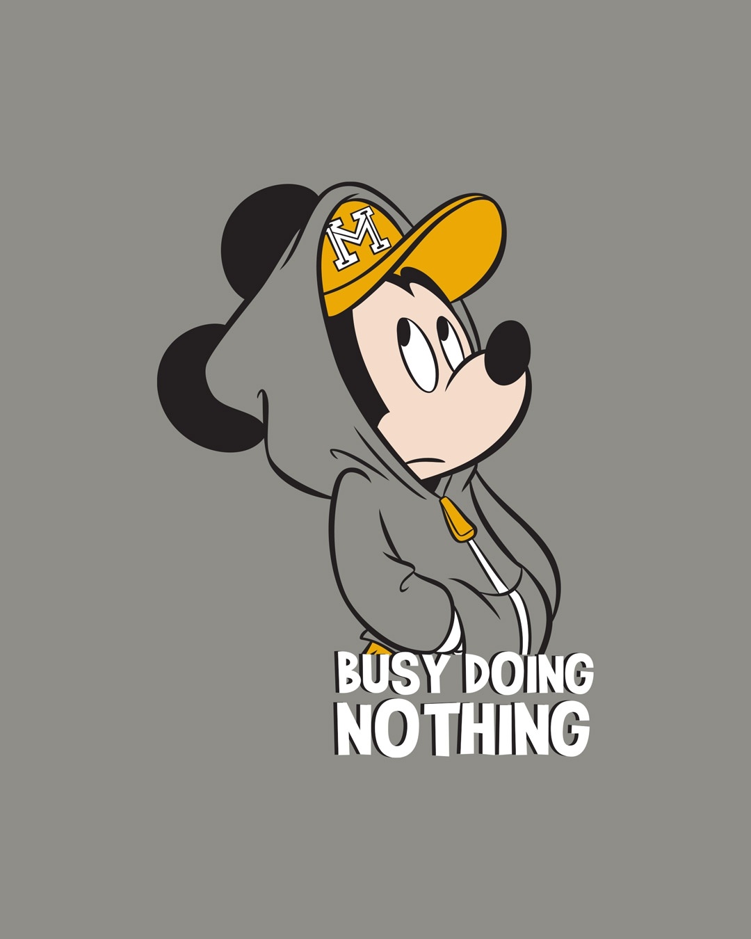 Shop Busy Doin Nothing 3/4th Sleeve Slim Fit T-Shirt Meteor Grey-Full