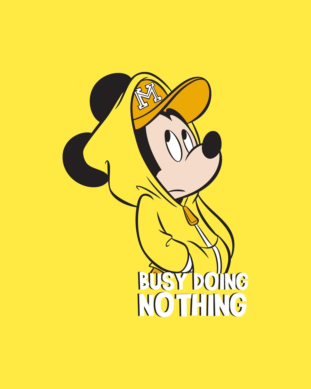 Shop Busy Doin Nothing Boyfriend T-Shirt (DL) Pineapple Yellow-Full