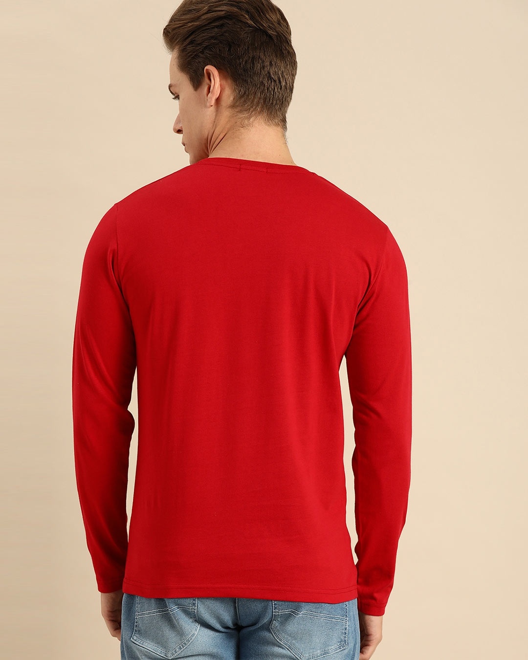 Shop Busy Doin Nothing Full Sleeve T-Shirt (DL) Bold Red-Design