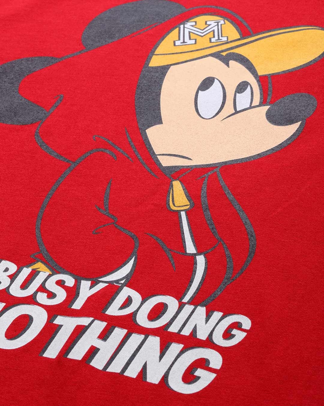 Shop Busy Doin Nothing Full Sleeve T-Shirt (DL) Bold Red