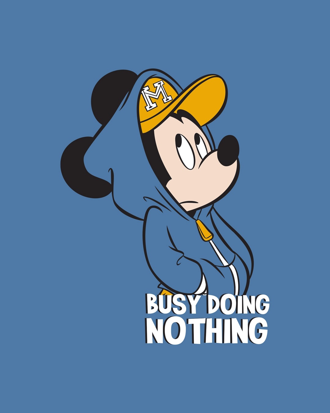 Shop Busy Doin Nothing Half Sleeve T-Shirt (DL)-Prussian Blue New-Full