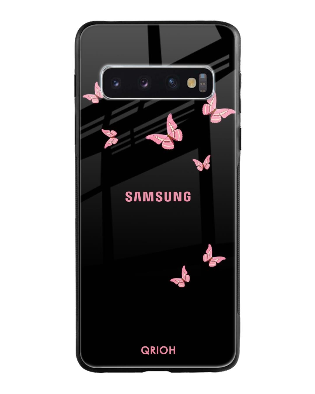 Shop Butterfly Printed Premium Glass Cover For Samsung Galaxy S10(Impact Resistant, Matte Finish)-Back