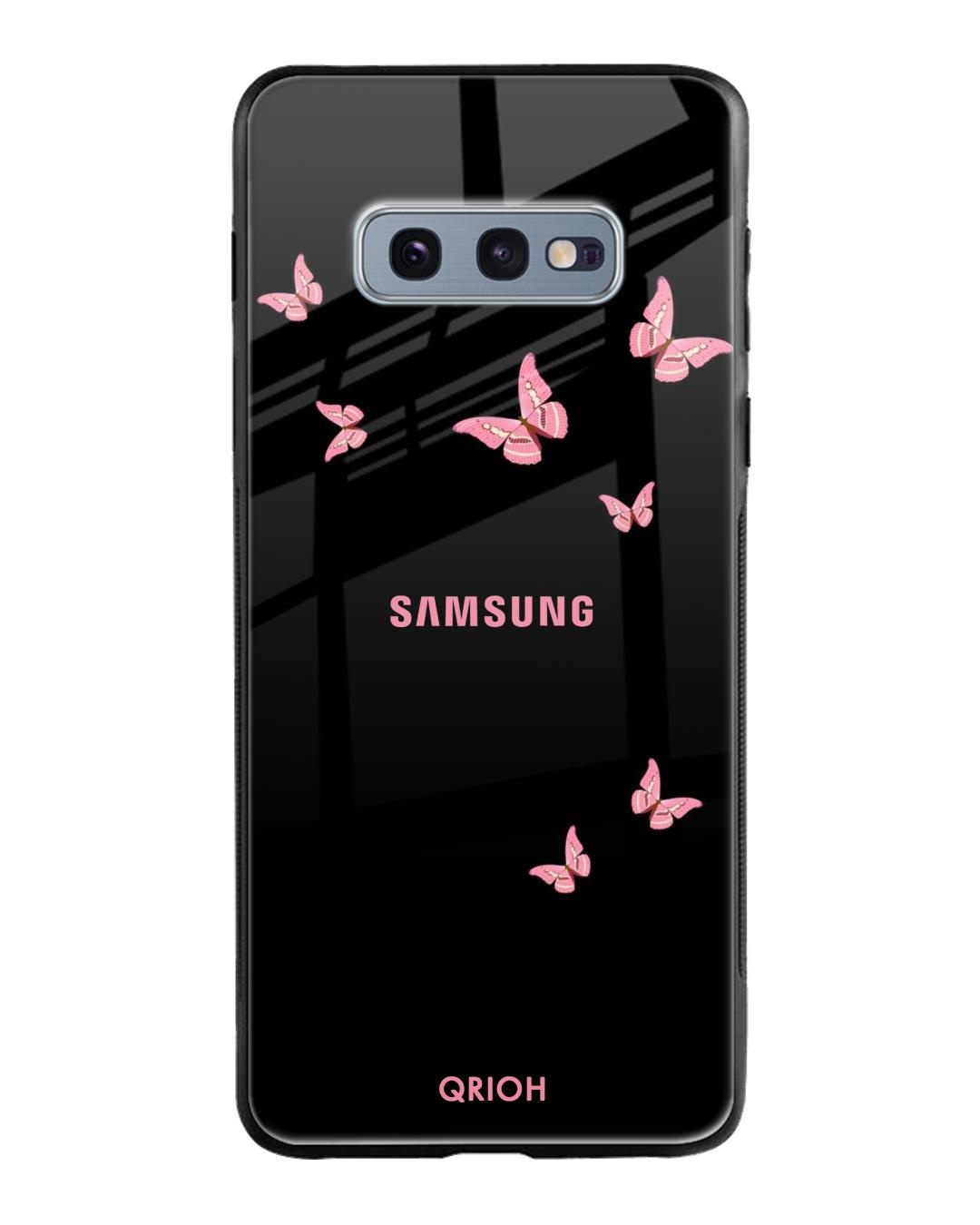 Shop Butterfly Printed Premium Glass Cover For Samsung Galaxy S10E(Impact Resistant, Matte Finish)-Front