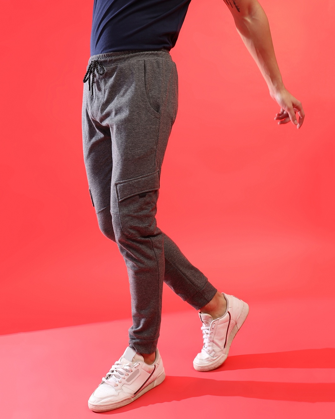 Buy Campus Sutra Men s Grey Regular Fit Joggers Online at Bewakoof