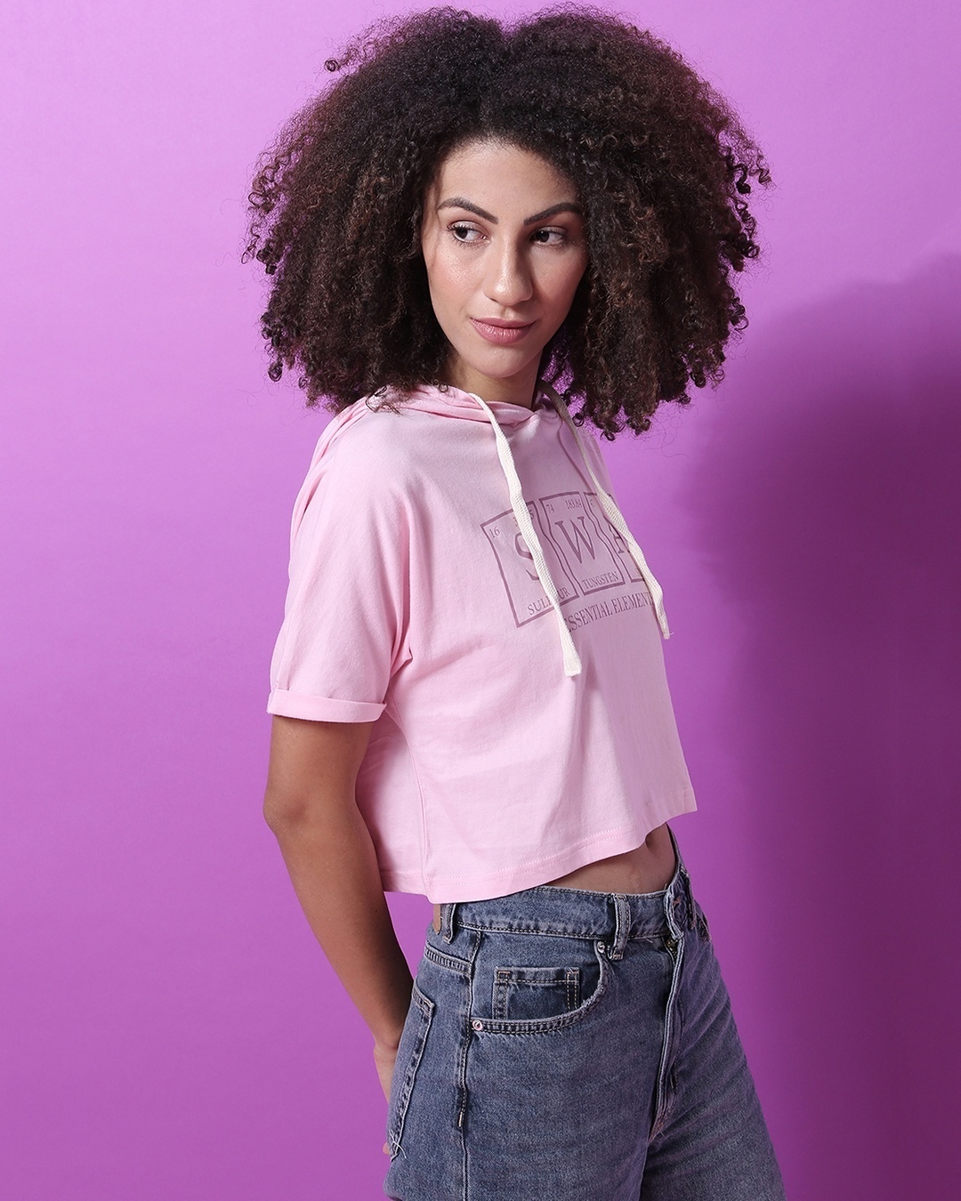 Shop Women's Pink Printed Regular Fit Top-Back