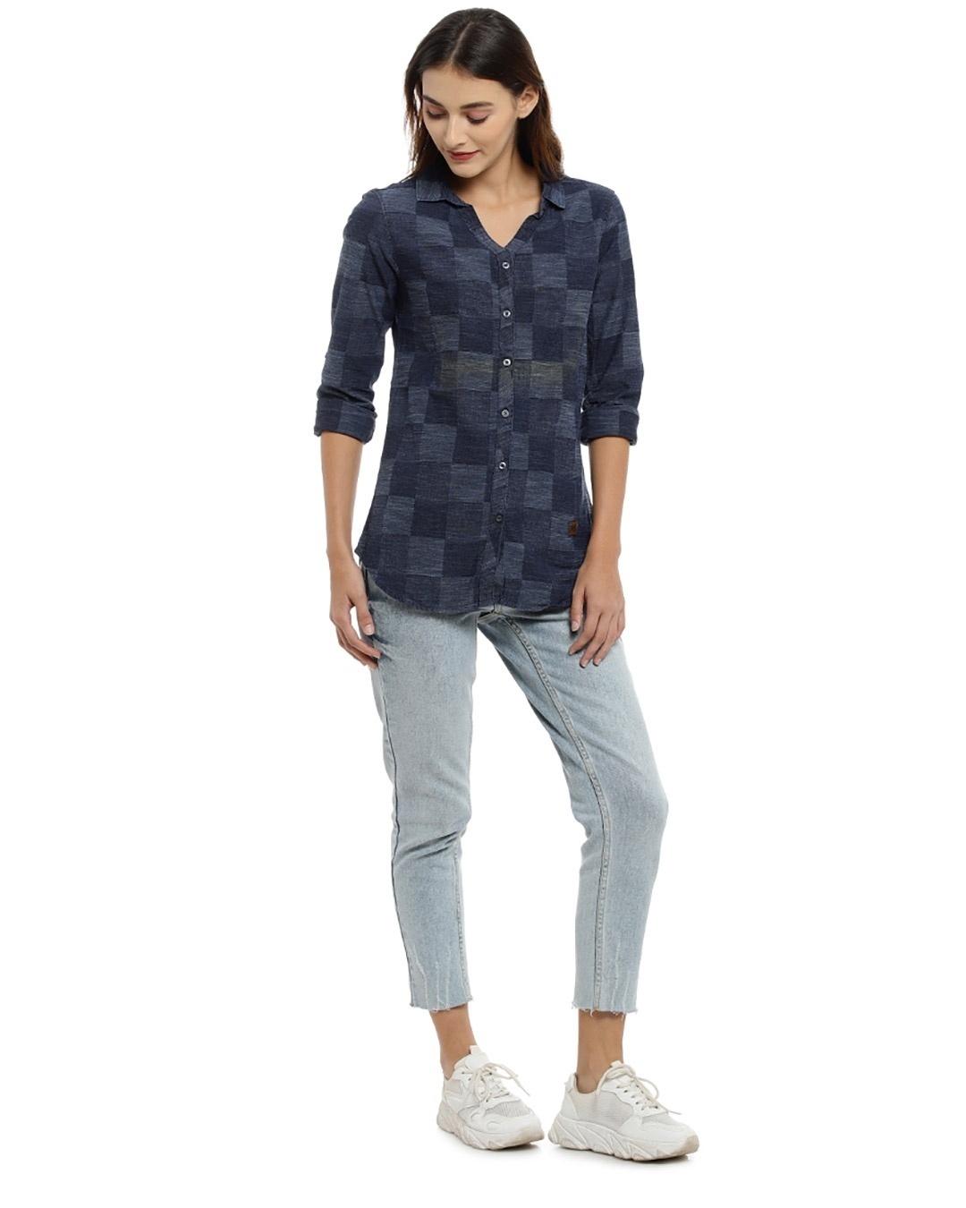 Shop Women Stylish Checkered Casual Shirts-Full
